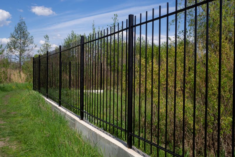 Black Metal Fence Installation